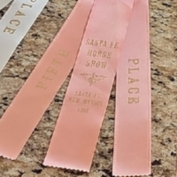 5 Vintage 1966 1967 equestrian Santa Fe horse show award ribbons rosettes - Picture 12 of 14